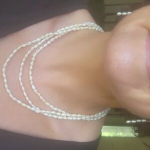 Vintage 3 Piece Suite of Keshi Pearl Jewelry, Necklace, Earrings and Bracelet